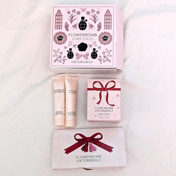 Viktor & Rolf Flowerbomb Fragrance Kit Candle Lotion Bow Beauty Scent Women's - Picture 1 of 6